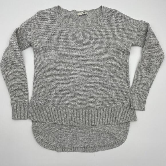 MADEWELL Cotton Blend Knit High Low Hem Shirt Tail Sweater Women's Sz S - Picture 1 of 6
